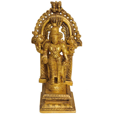 Statue de décoration spirituelle indienne faite à la main 6 "avec prabhavali