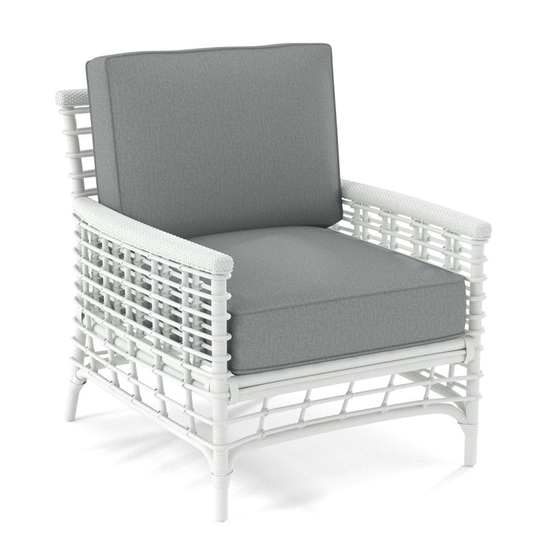 Bridgehampton 31'' Wide Armchair, Light Blue Performance Fabric; 0851-55, Frost White