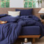 Ensemble de housse de couette à rayures 100% coton lavé MooMee-111279078-105229475
