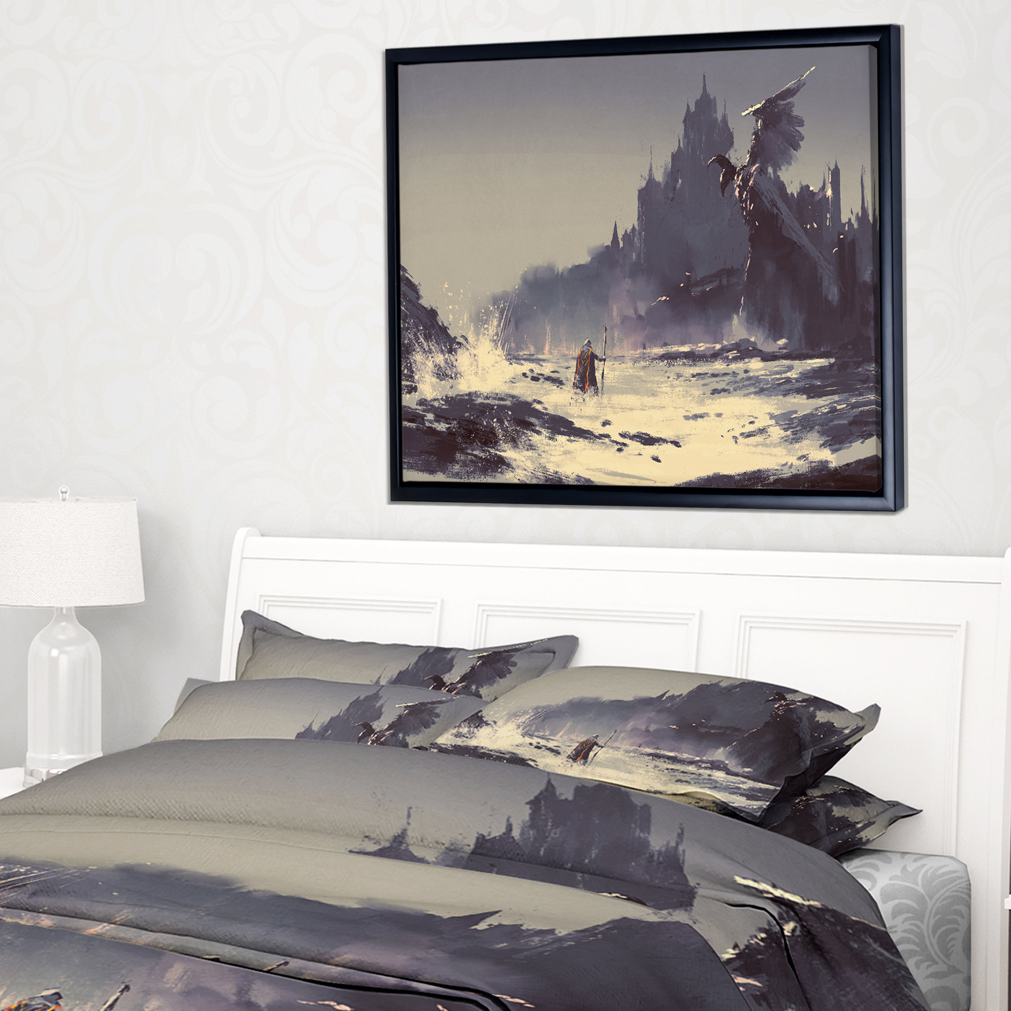 East Urban Home 'Dark Fantasy Castle' Framed Print on Wrapped Canvas |  Wayfair, image size:2000x2000