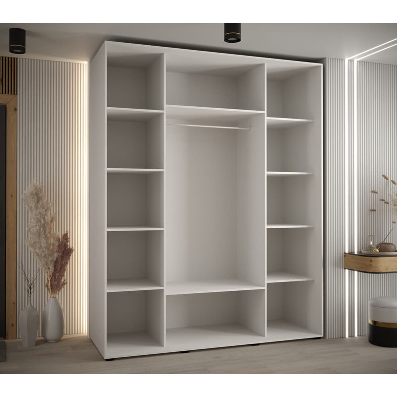 Auniya 3 Door Manufactured Wood Wardrobe, White