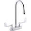 Triton Bowe 1.0 GPM Centerset Bathroom Sink Faucet with Laminar Flow, Gooseneck Spout and Wristblade Handles, Drain Not Included