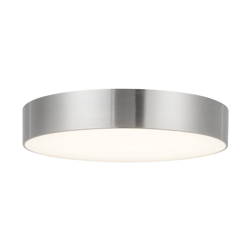 Musa 8-in Black dimmable LED Flush Mount, Nickel