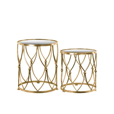 Colmont Mirrored Glass Top Nesting Tables