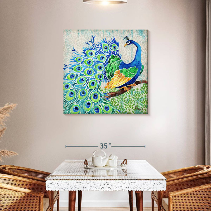 Brampt Patterned Peacock I, 36" H x 36" W