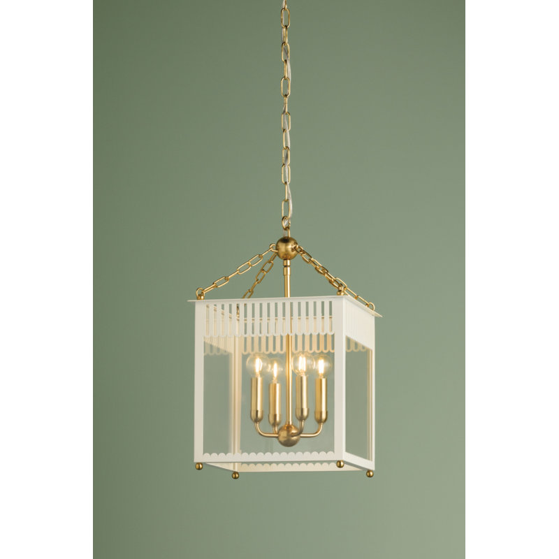 ROSALIE LANTERN, Cream, 19.5" H x 13.25" W x 13.25" D