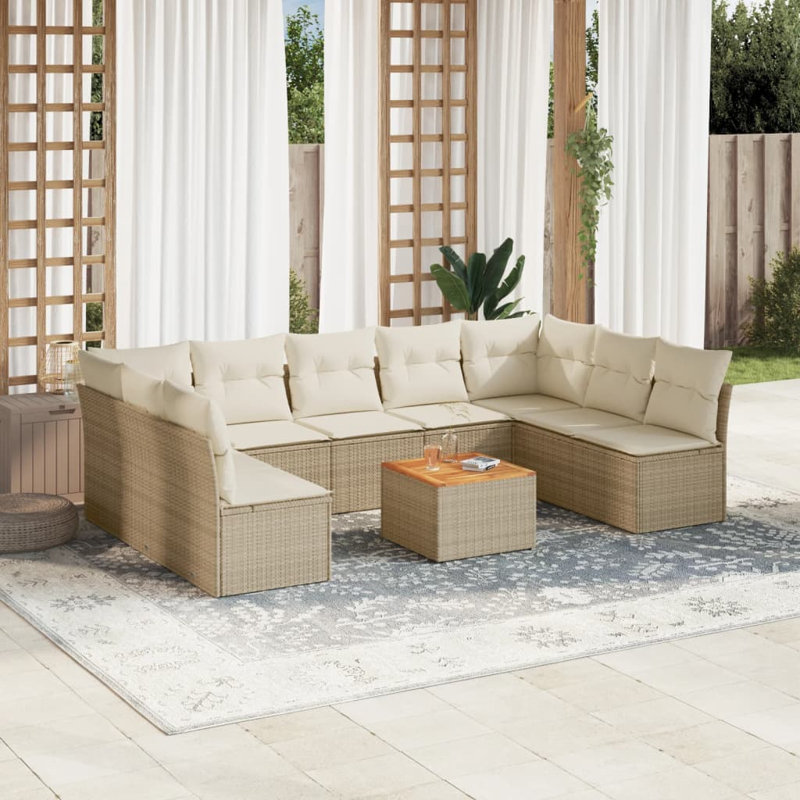 Ensemble de canapé de jardin Vidaxl, Beige