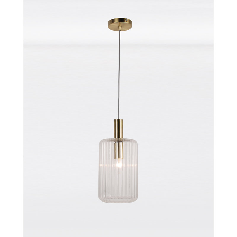 Colberg 1 - Light Cylinder Pendant, Fluted Glass/Satin Brass
