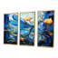 Ensemble de salon bleu avec libellules bleues et fleurs jaunes-108318849-108318850