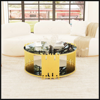 Table basse circulaire en acier inoxydable de style moderne et minimaliste
