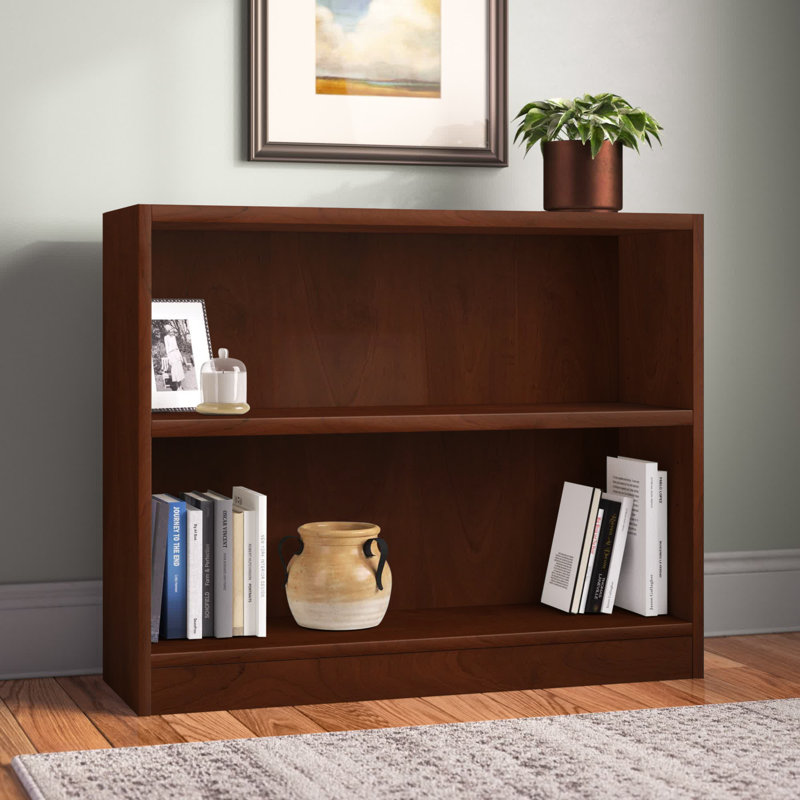Paulica Small 2 Shelf Bookcase, Storage and Display Bookshelf for Home Office and Living Room, Vogue Cherry