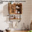 Pharmacie, armoire murale de salle de bain double avec barre à serviettes, tablette réglable, 2 crochets, armoire de rangement au-dessus de la toilette, pour chambre à coucher, cuisine, brun rustique