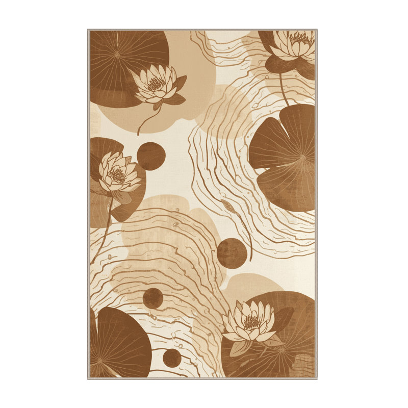 Tapis beige classique lavable à la machine Orionna, 4 x 2