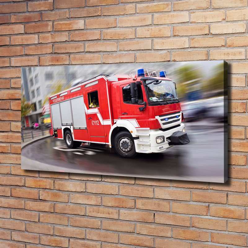 Fire Truck - Wrapped Canvas Print