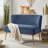 Euclid 47" Velvet 2-Seat Armless Loveseat-835275393
