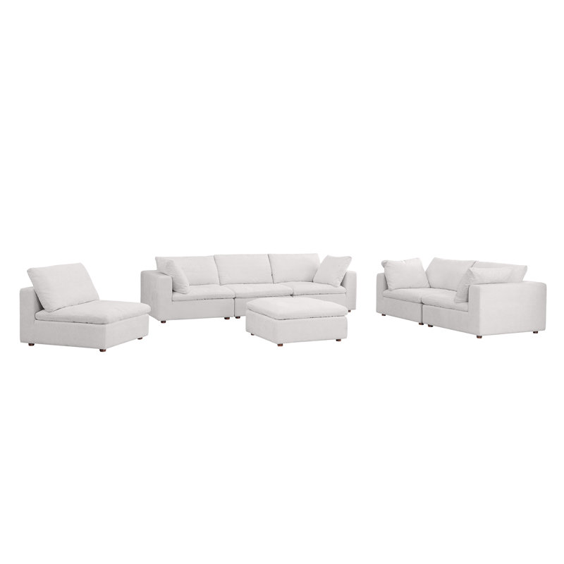 Ensemble de canapé avec repose-pieds 3 pièces Bendigo - Revêtement en tissu Belfast véritable