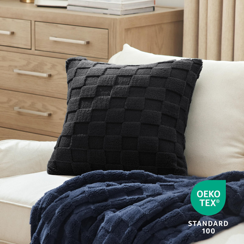Bedsure Checkered Throw Pillow Covers, Black