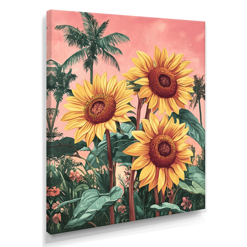 Diyon - Floral Wall Art, H 32 po x l 24 po, Toile tendue, Ne s’applique pas