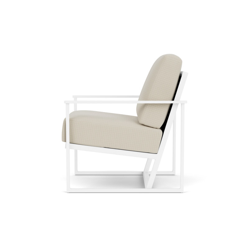 Summit Outdoor Lounge Chair, Matte White, Pewter, Beach Natural