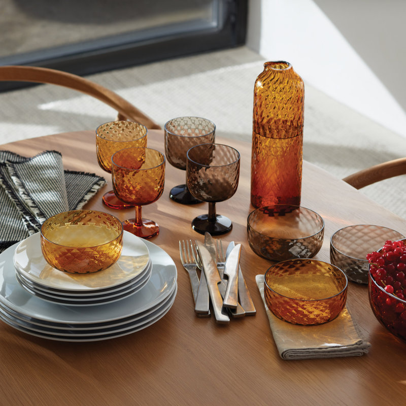 Dapple Glass Fruit Bowl, Water Blue