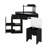 Glass Tabletop Corner Vanity Desk with Charging Station, Pull-Out Side Cabinet & Storage Shelf Drawer, Triangle Makeup Vanity Set with Cushioned Stool-126625574