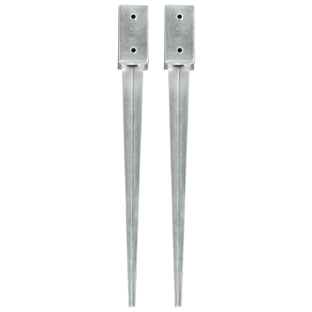 vidaXL Ground Spikes Silver Galvanised Steel | Wayfair