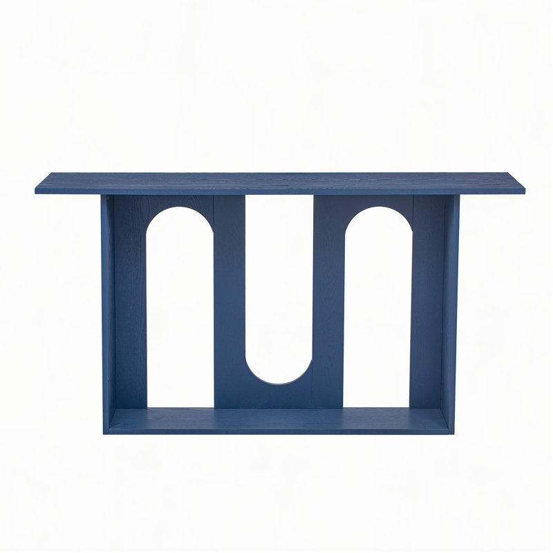Modern and Curved Design Ash Veneer Console Table with Shelf,Suitable for Entryway,Hallway Living Room,Foyer,Corridor