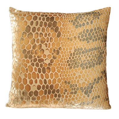 Snakeskin Square Velvet Pillow Cover & Insert