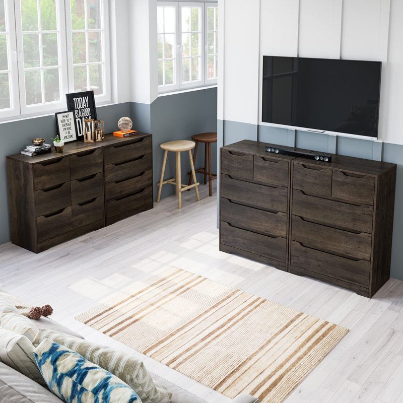 Daekwan 27'' W 5 - Drawer Dresser, Dark Brown