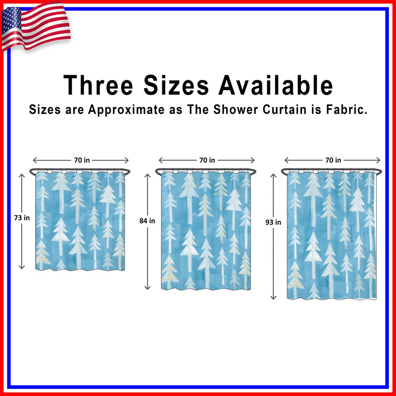 Rideaux de douche Blue Pine Trees, L 70 po x H 93 po