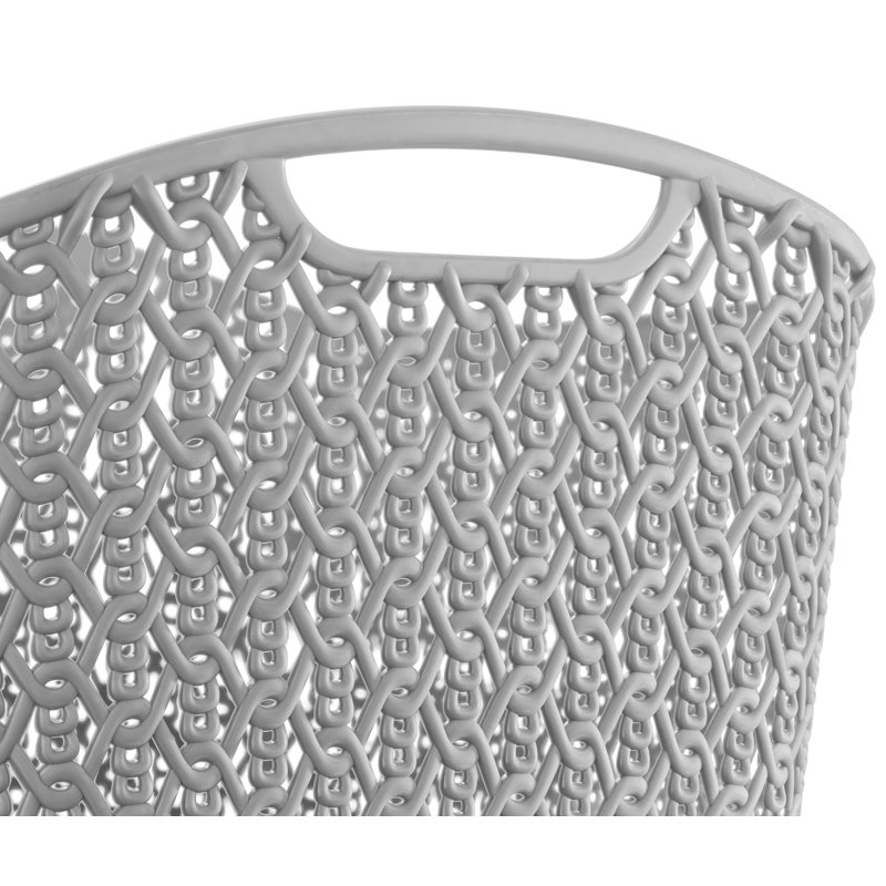 Whitmor Link Stitch Small Resin Form Shelf Tote - Flint Grey, 10" H x 13" W x 15" D, Grey