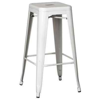 Tabouret de bar 30 pouces en métal sans dossier Chaise de comptoir empilable et robuste pour la maison