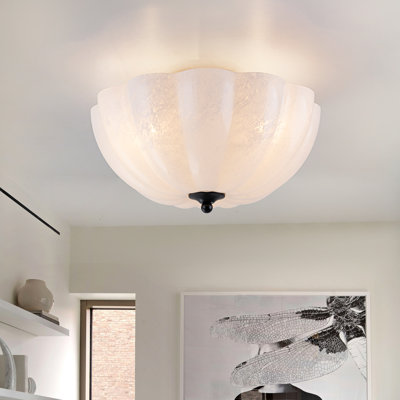 Plafonnier semi-encastré 3 lumières en verre