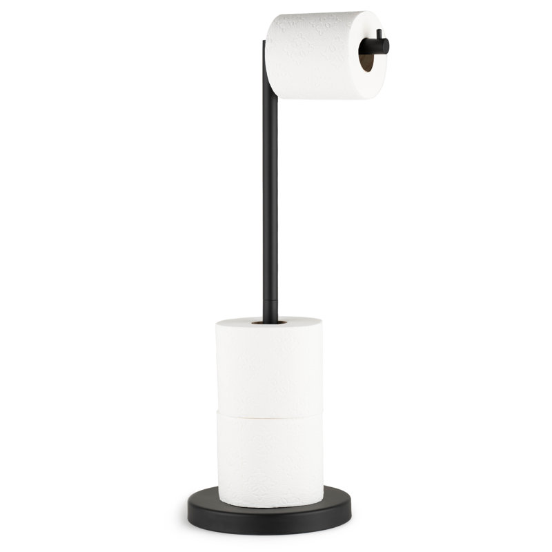 Free Standing Toilet Paper Holder, Matte Black