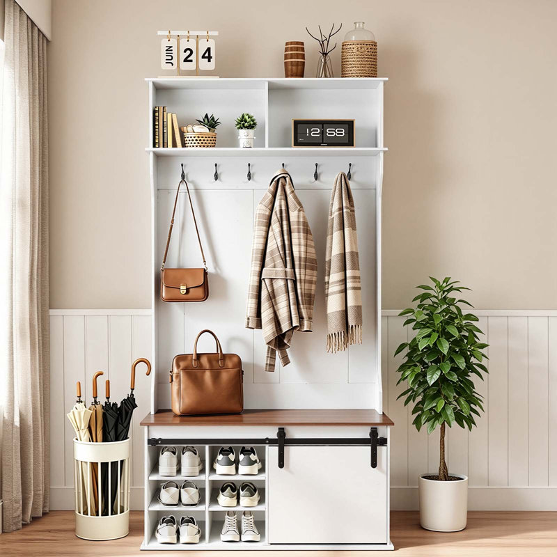 105.92 cm W Hall Tree with Shoe Storage