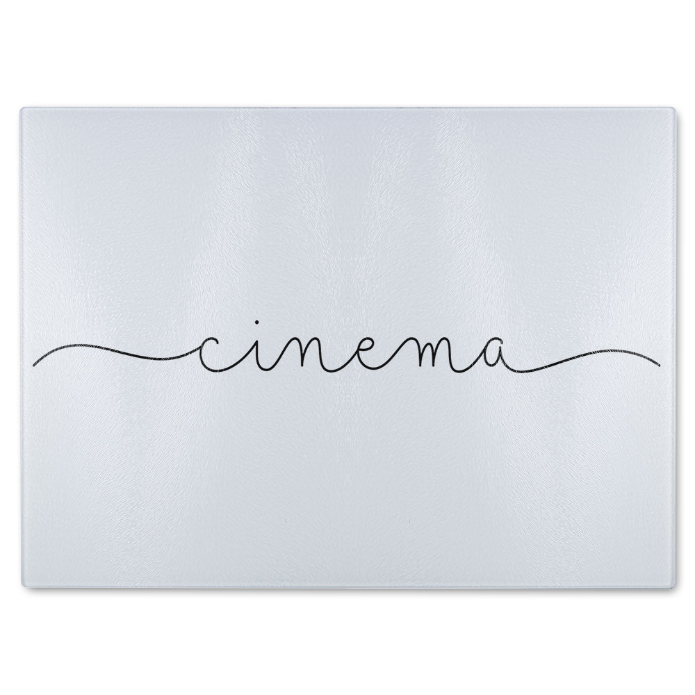Text Cinema Designer Glass Chopping Board