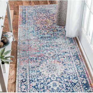 Terrakotta Blau Persischer Stil Traditioneller Teppich Rutschfest