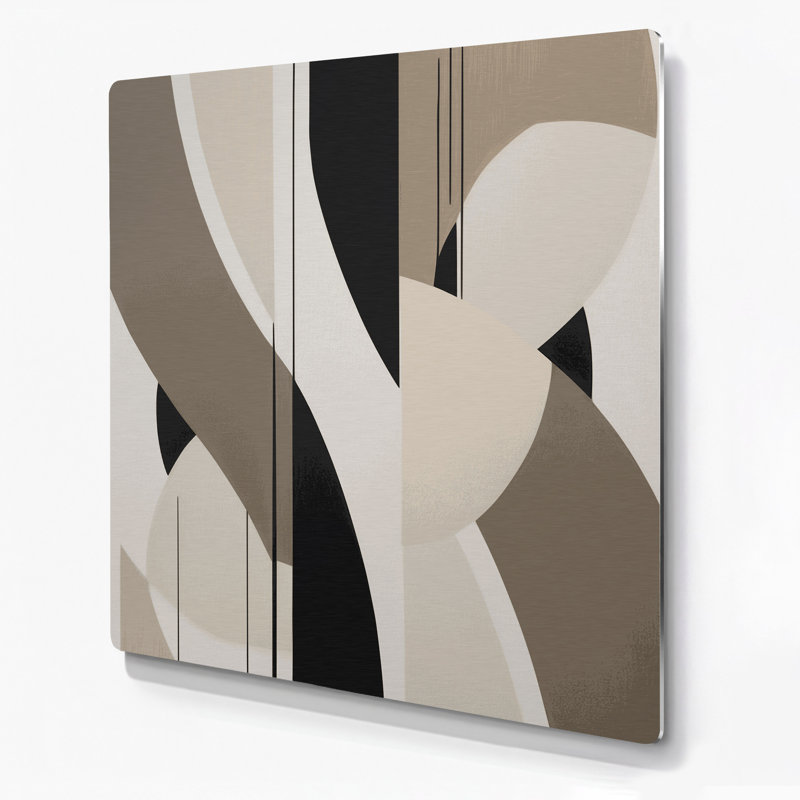 Abstrait formes 63, art mural gris en métal