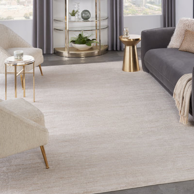 Mullican Sandy Solid Ivory/Beige Easy Care Indoor/Outdoor Area Rug