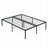 Jet black heavy duty metal queen size bed frame for bedroom, guest room and dorm use, solid noise-free construction with under-bed storage-1303599185