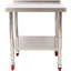 Table de travail en acier inoxydable d'une capacité de charge de 30 1/2 x 35 1/2 pouces avec capacité de charge de 440 lb avec une conception robuste, un dosseret, une tablette réglable et 4 tables de préparation d'hôtel-1660535422