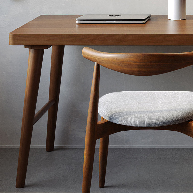 Bois massif noyer rectangulaire avec bureau, 29.53"H×86.61"L×23.62"W