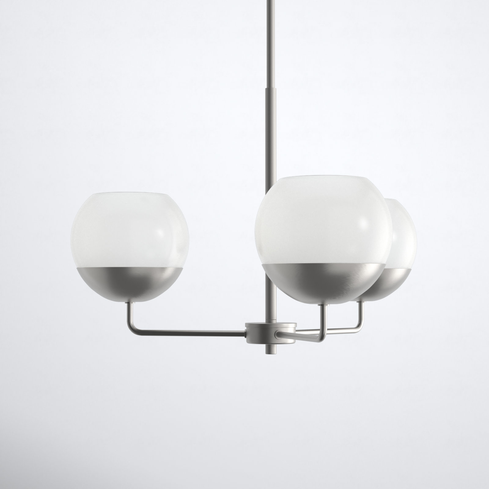 Avoca Three Light Chandelier, Brushed Nickel