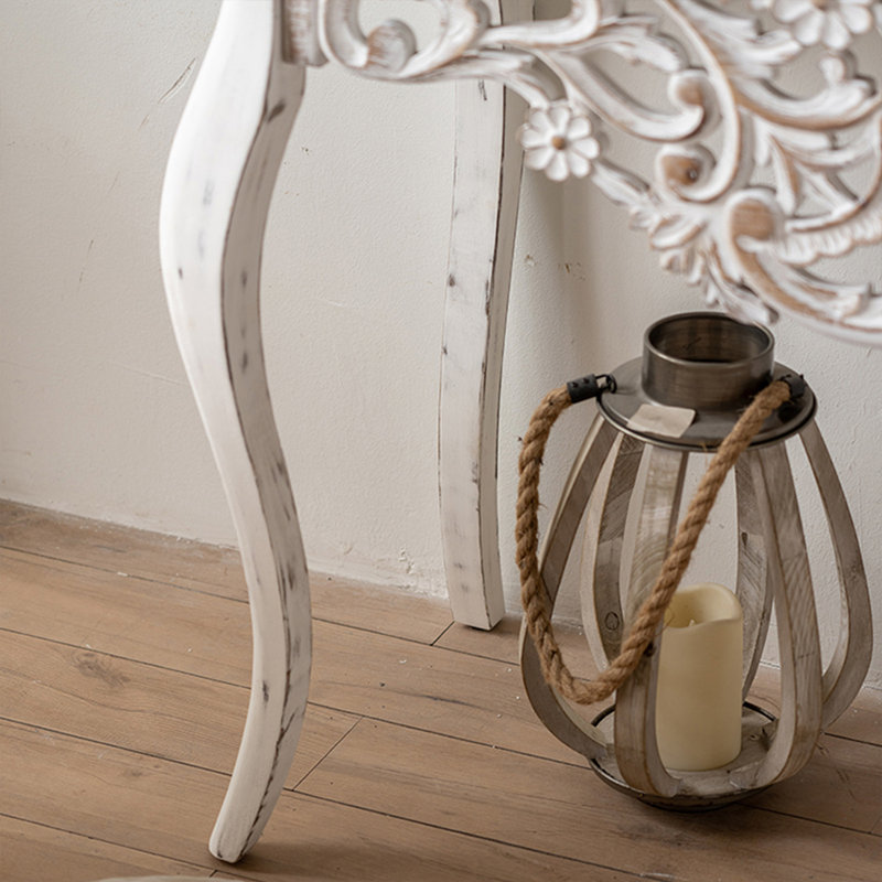 Console blanche en bois massif