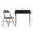 Lodovico 5 Pieces Dining Table Set for 4 Person, Portable Folding Table and Padded Folding Chairs Set of 4, Heavy Duty Metal Frame Folding Dining Set for Small Spaces, Office, Kitchen, Party, Camping