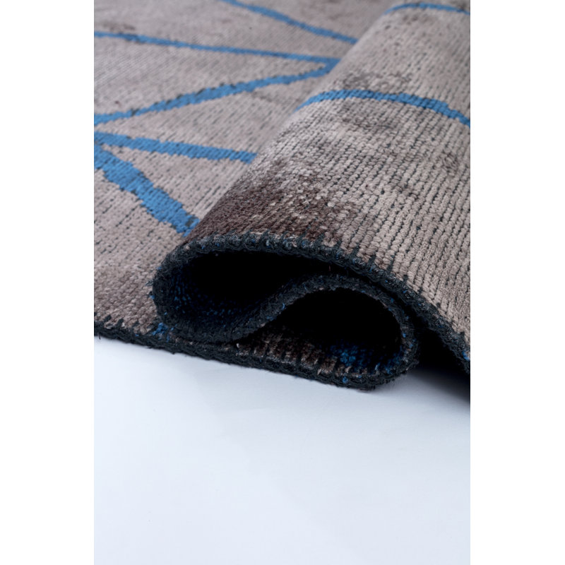 Rapture Gray/Blue Geometric Luxury Area Rug, Rectangle 7'10" x 11'2"