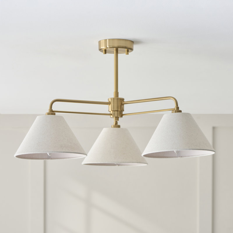 Linen Blend Semi Flush Mount