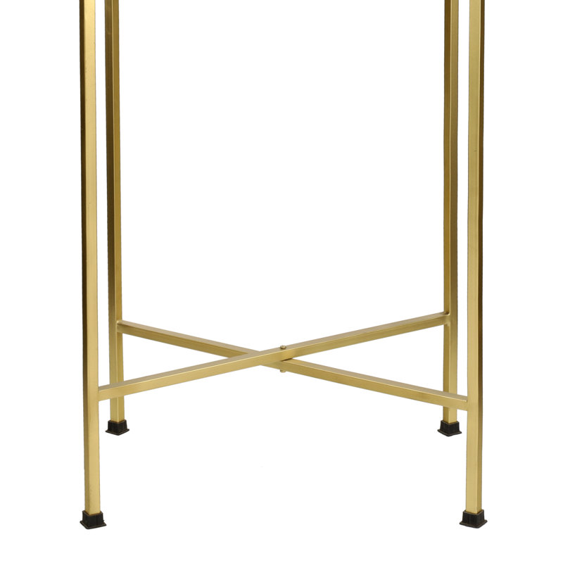 Table de bout rectangulaire et table d'appoint pliable avec plateau amovible 26,25 po Spilsby, Doré / Blanc