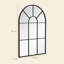 Csair Modern Arched Window Wall Mirror for Living Room Bedroom, 91x60cm, Black