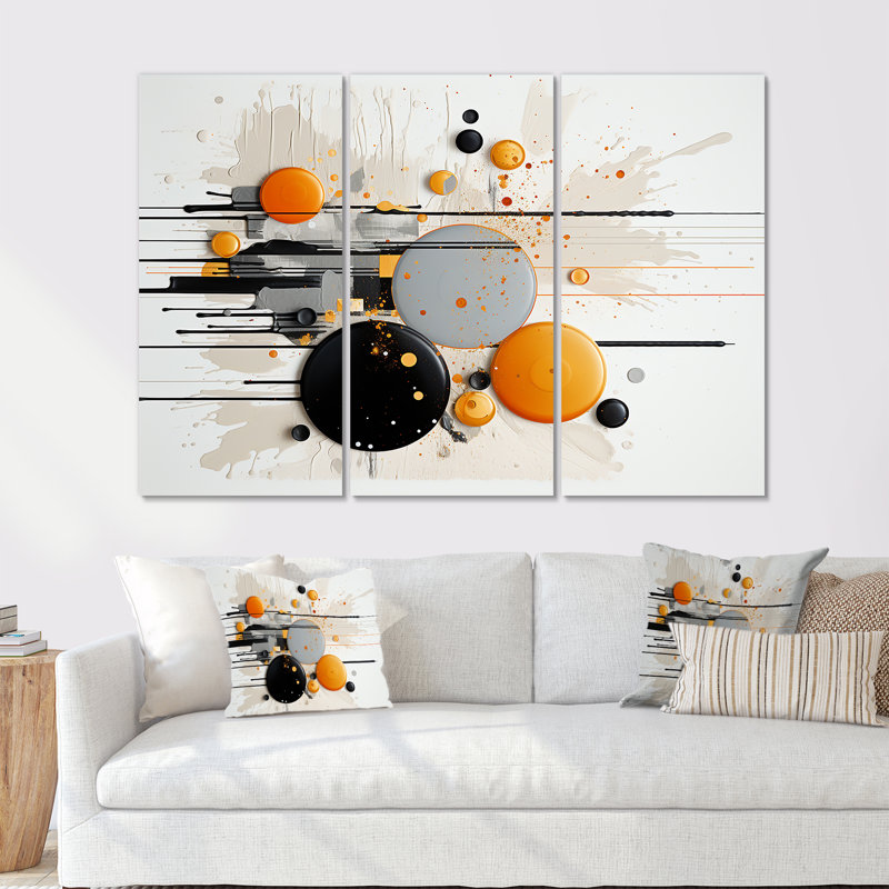 «Silver Moon Rising - Minimalisme», ensemble d'art mural, Toile tendue, H 32 po x l 48 po x P 1 po